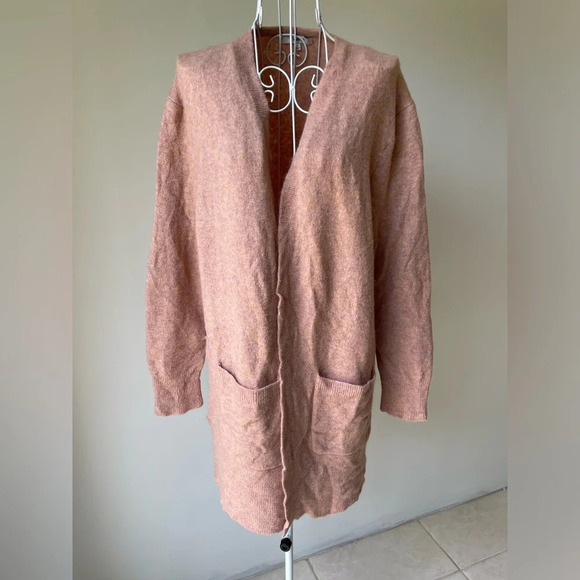 Madewell Kent Cardigan Sweater Coziest Yarn alpaca wool blend front pocket SZ M - Picture 1 of 6